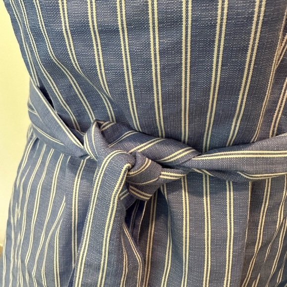 Zaful Striped blue and white L dress tunic top straps  and belt EUC - Picture 7 of 12